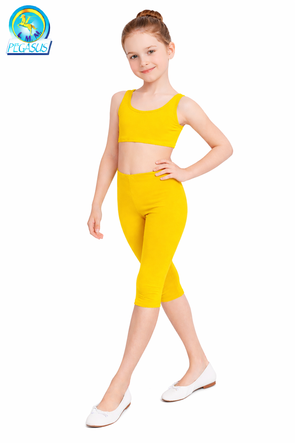 LEGGINS IN LYCRA TRE QUARTI GIALLO