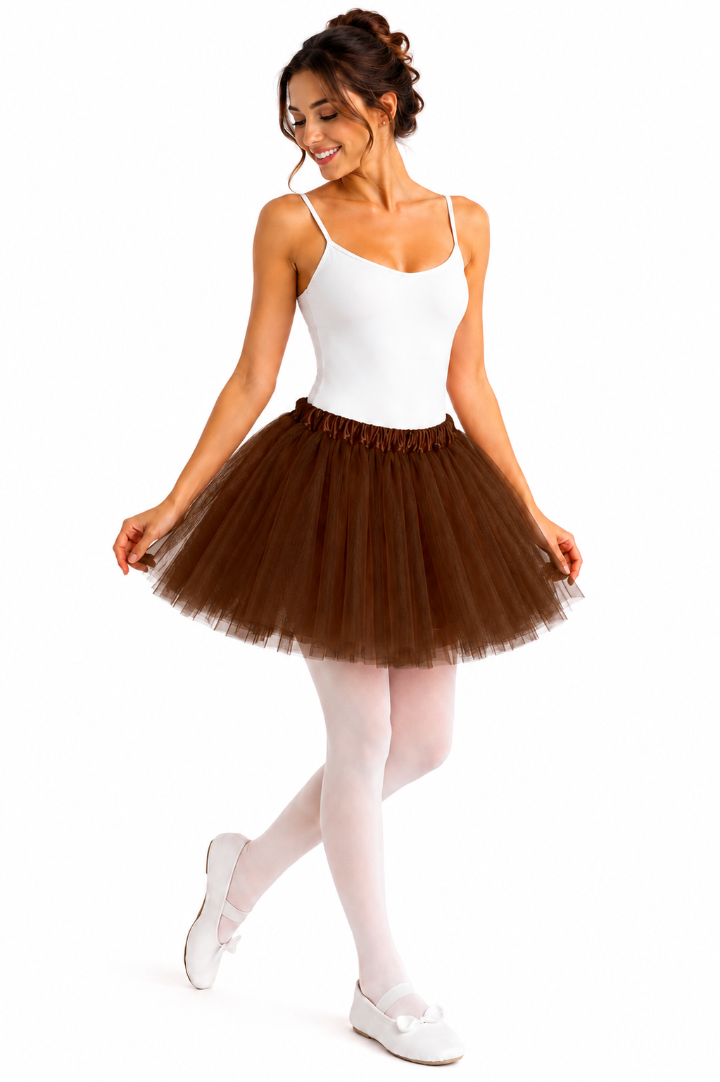 GONNA TULLE DONNA MARRONE