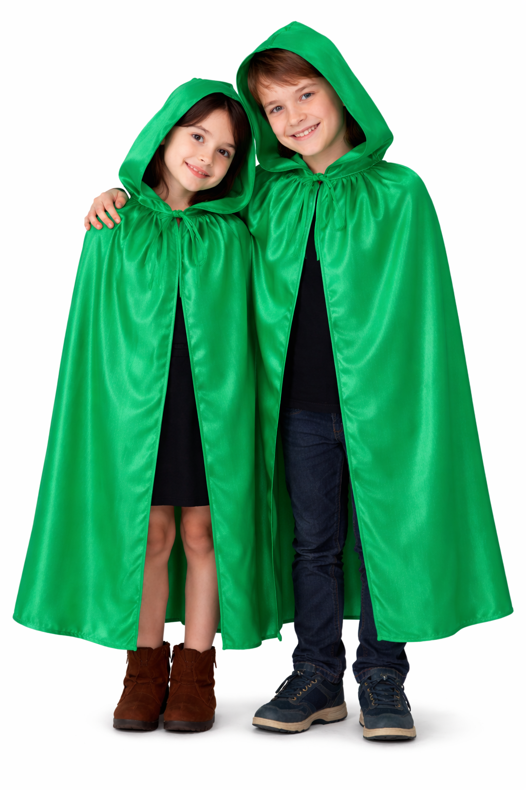 MANTELLO CAPPUCCIO BAMBINO VERDE