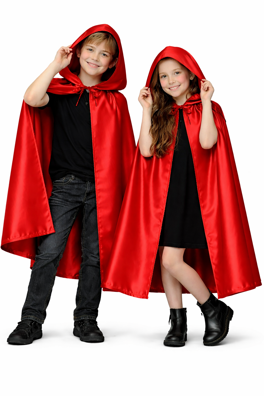 MANTELLO CAPPUCCIO BAMBINO ROSSO