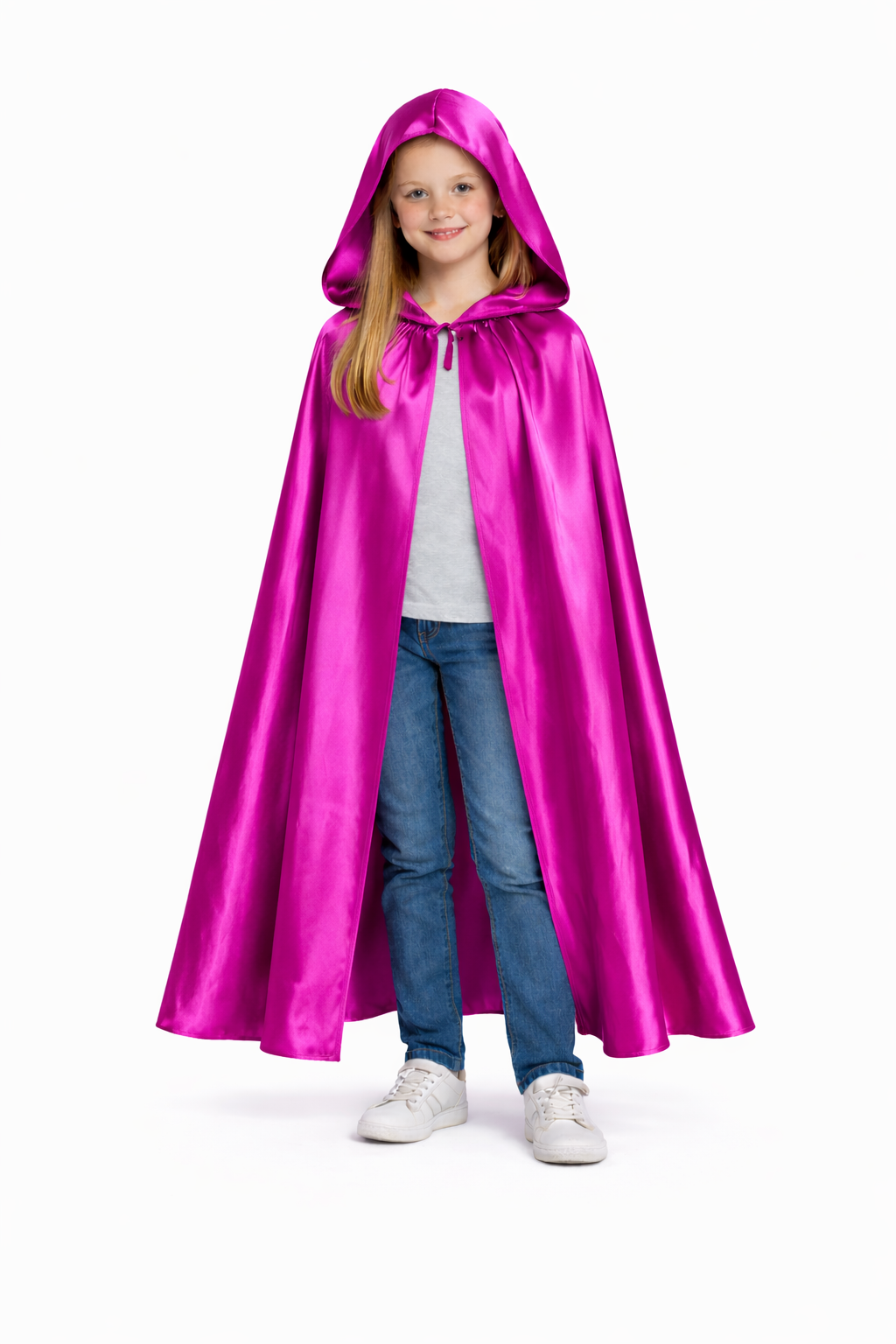 MANTELLO CAPPUCCIO BAMBINO FUCSIA