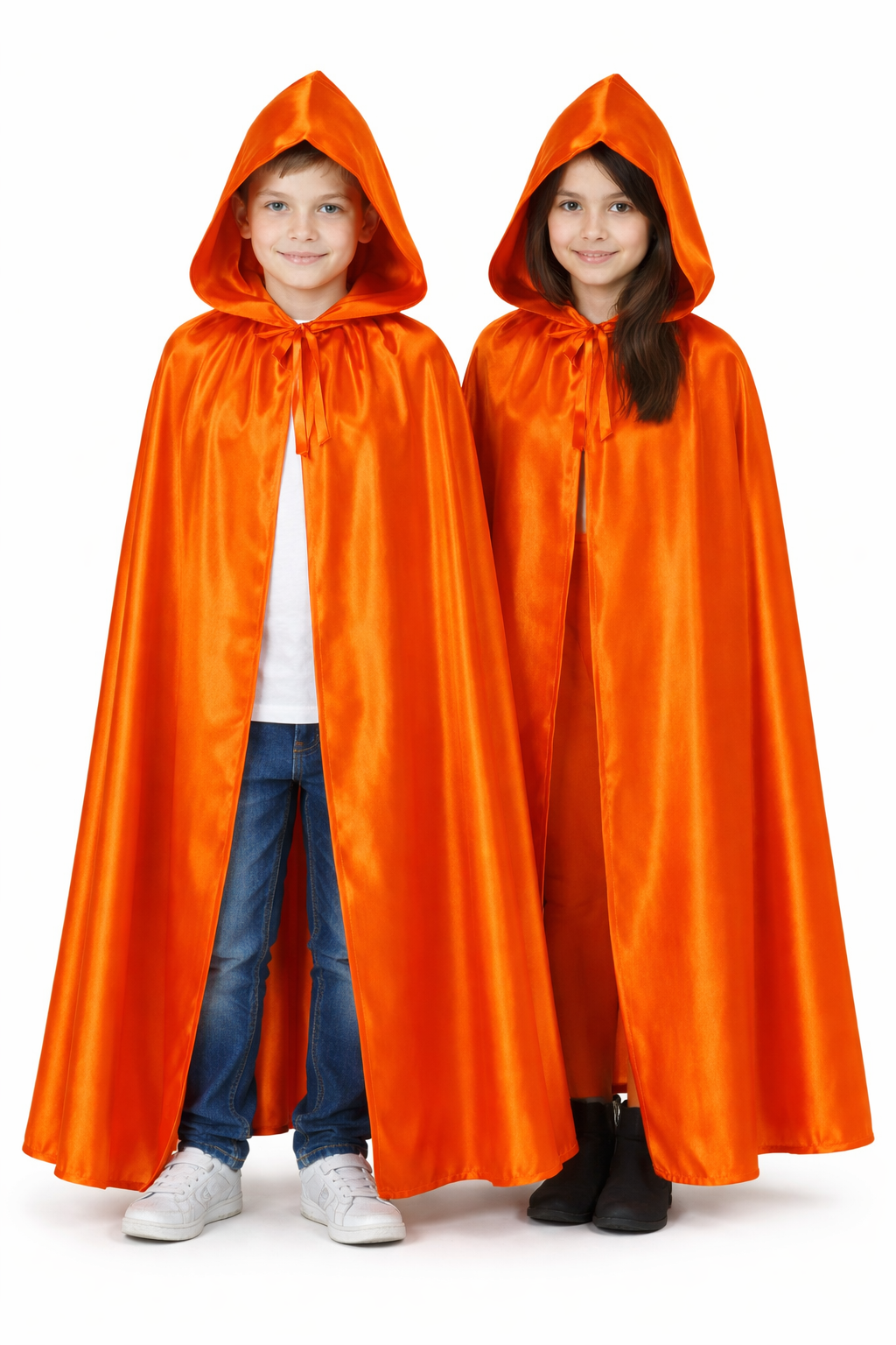 MANTELLO CAPPUCCIO BAMBINO ARANCIONE