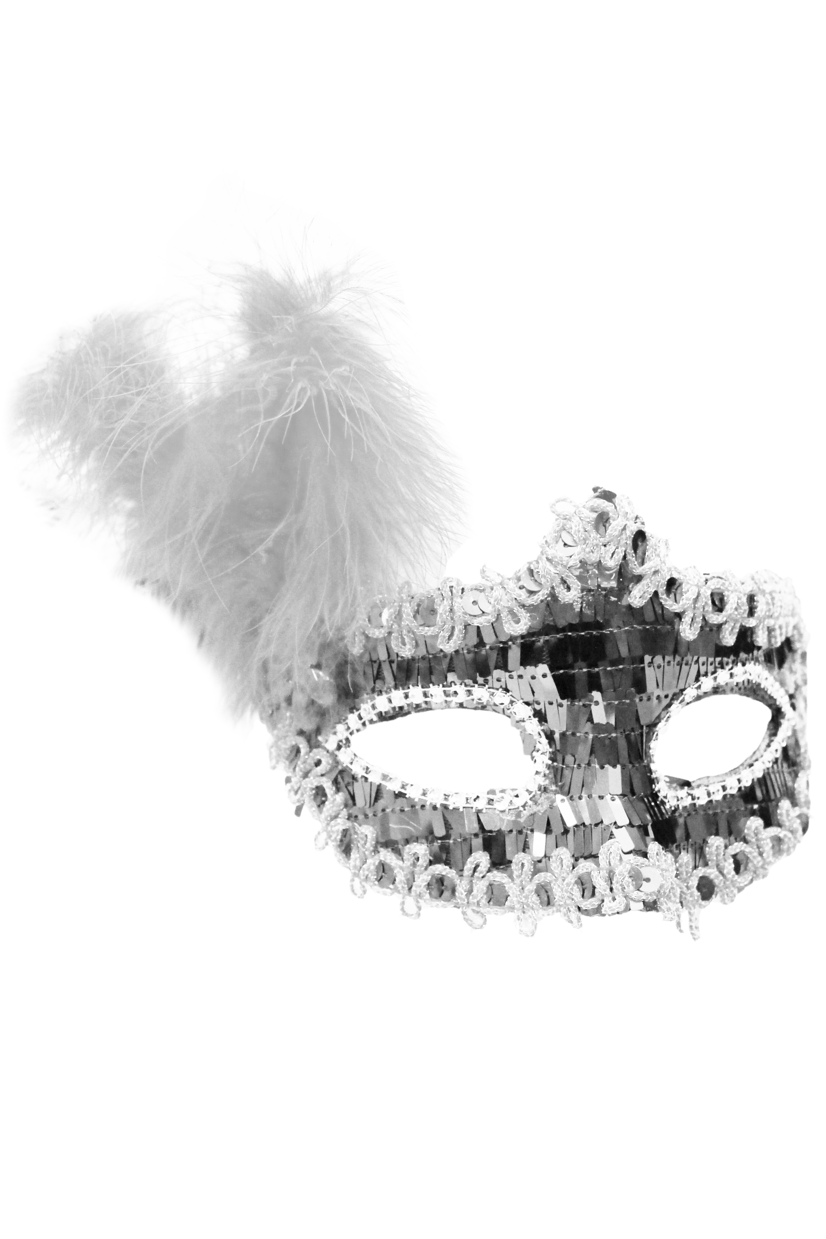 MASCHERA PAILLETTES LUSSO BIANCA 