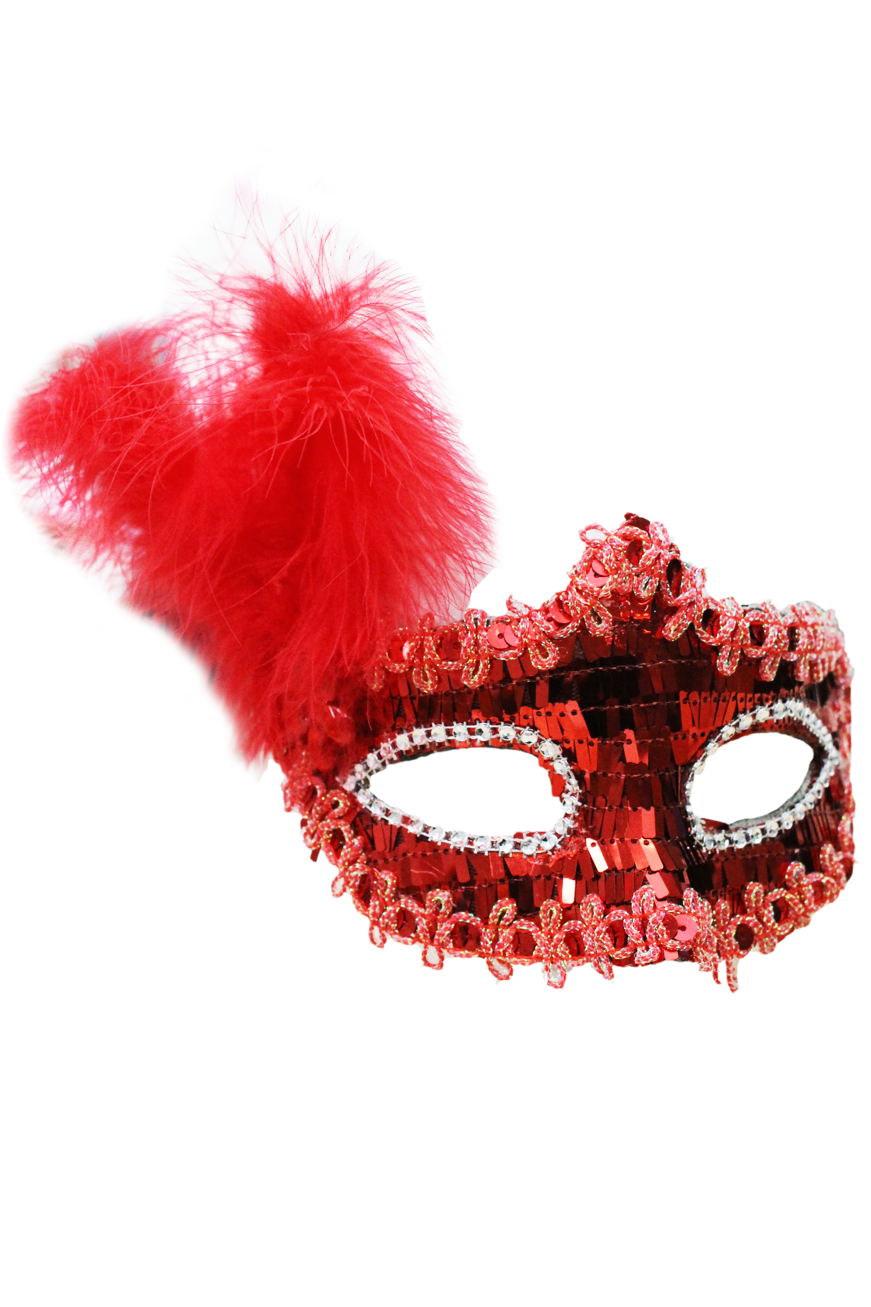 MASCHERA PAILLETTES LUSSO ROSSA 