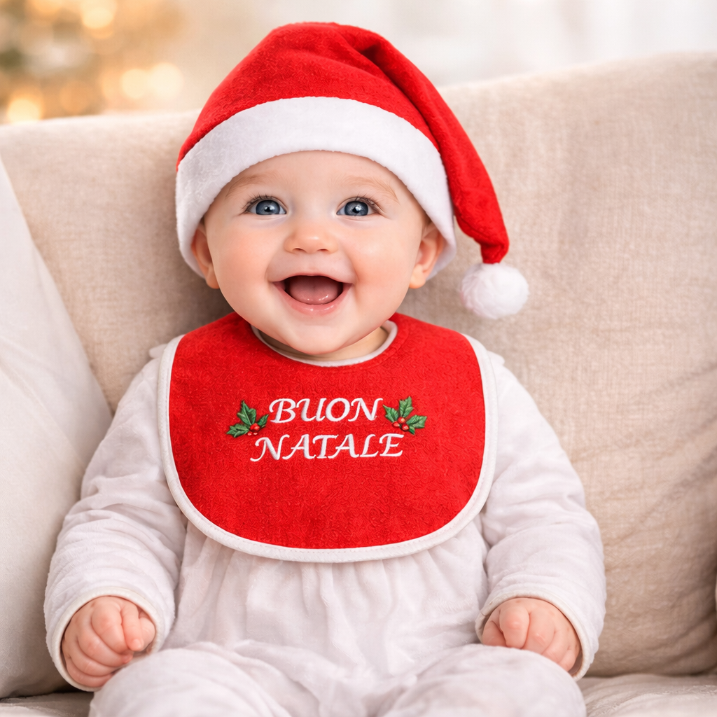 CAPPELLO BABBO NATALE CON BAVETTA