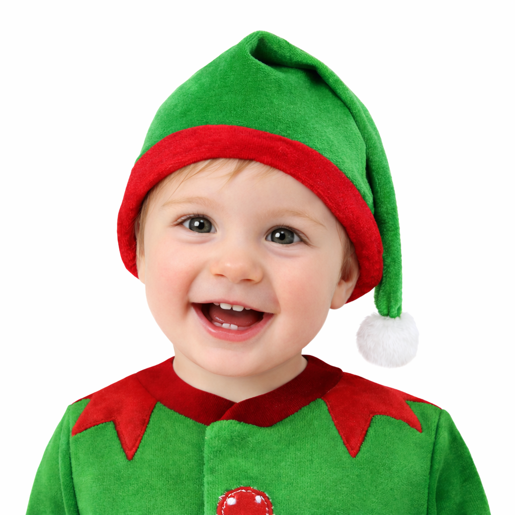 CAPPELLO ELFO DI BABBO NATALE NEONATO
