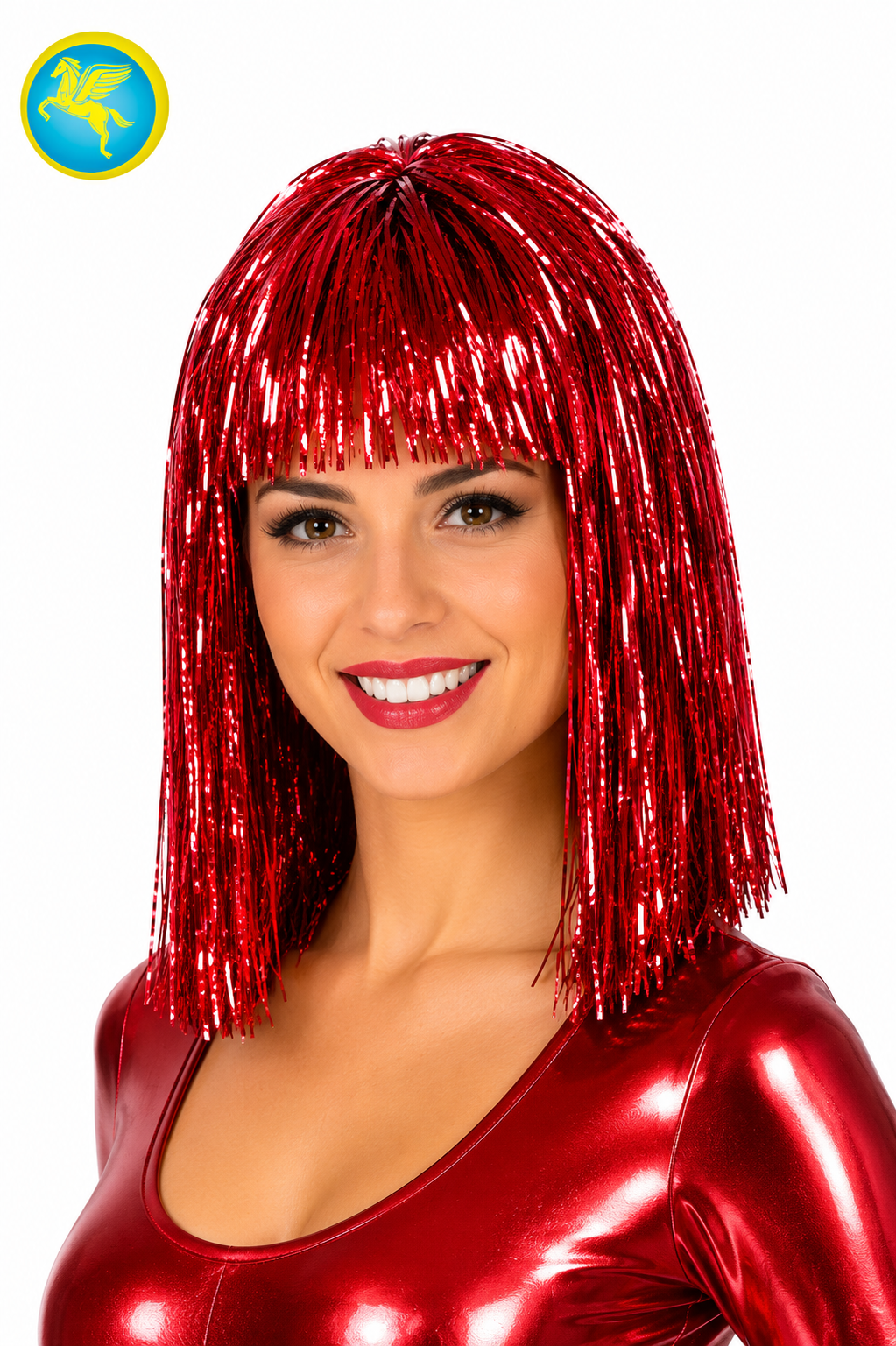 PARRUCCA FILI LUREX ROSSA