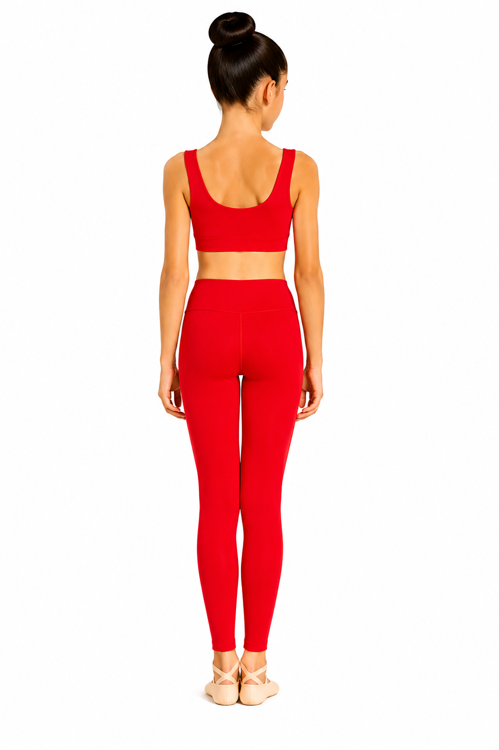 LEGGINS DANZA LYCRA ROSSO BAMBINA