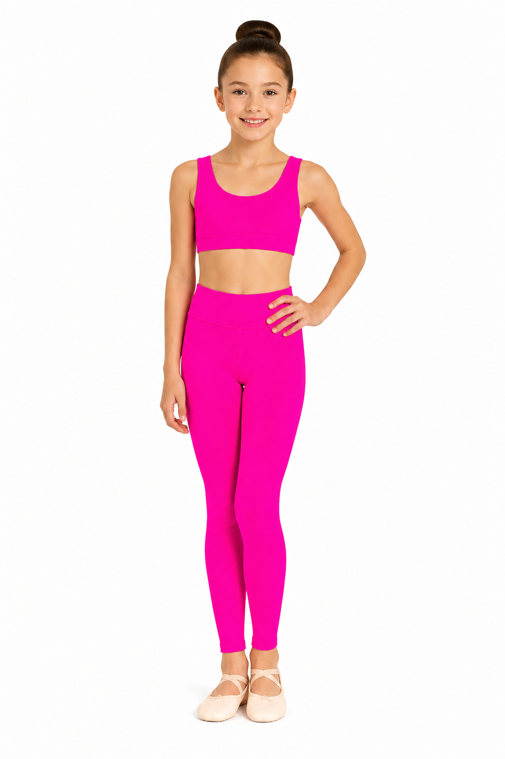LEGGINS DANZA LYCRA FUCSIA BAMBINA