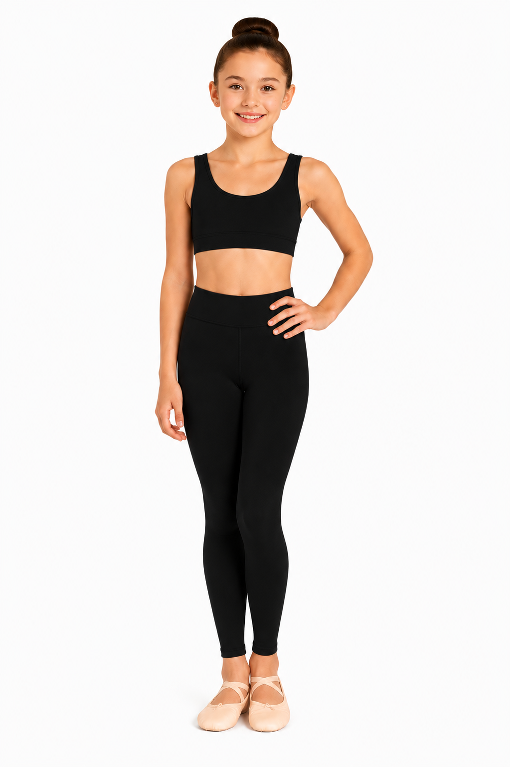 LEGGINS DANZA IN LYCRA NERO BAMBINA