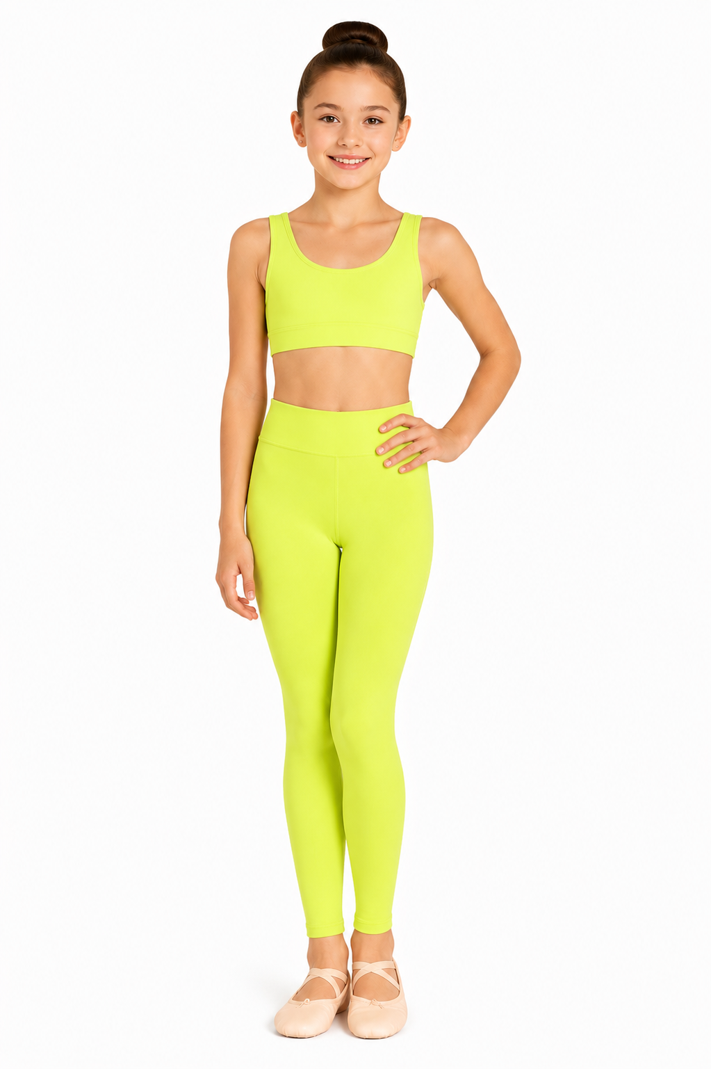 LEGGINS DANZA LYCRA VERDE MELA BAMBINA