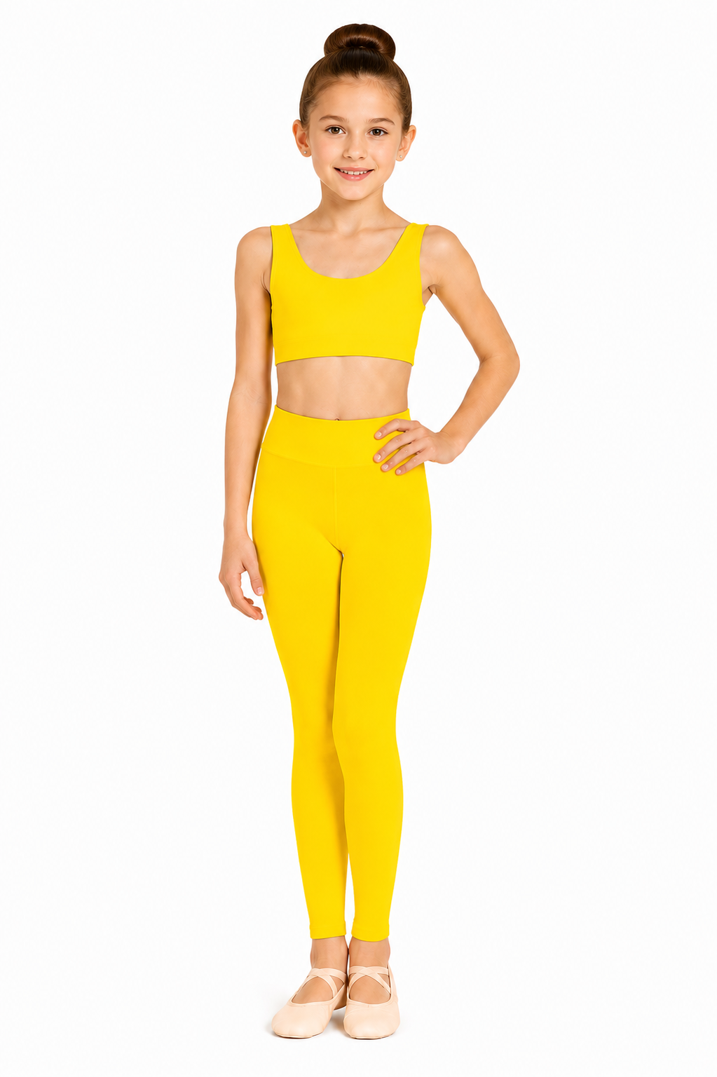 LEGGINS DANZA LYCRA GIALLO BAMBINA
