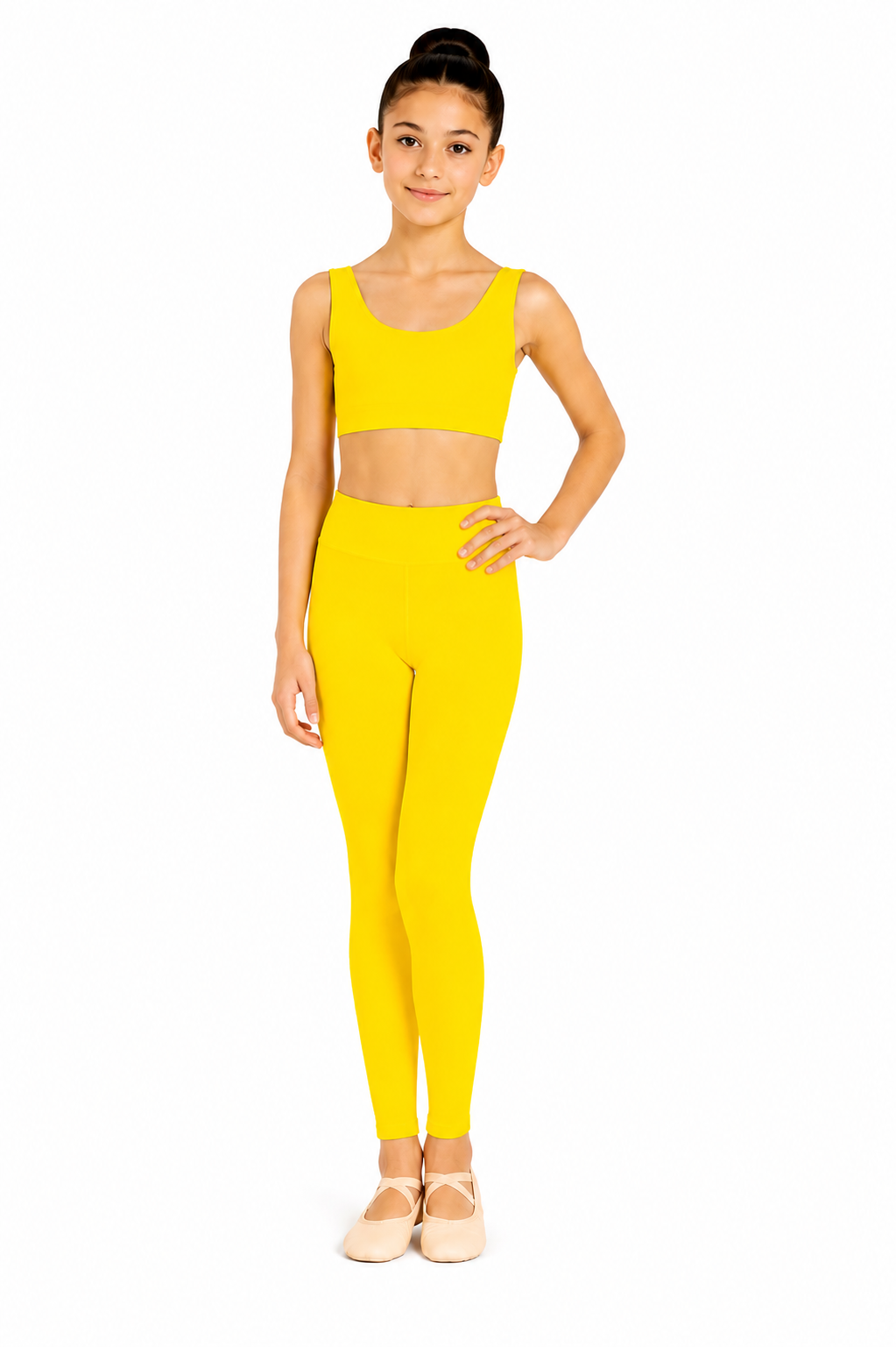 LEGGINS DANZA LYCRA GIALLO BAMBINA