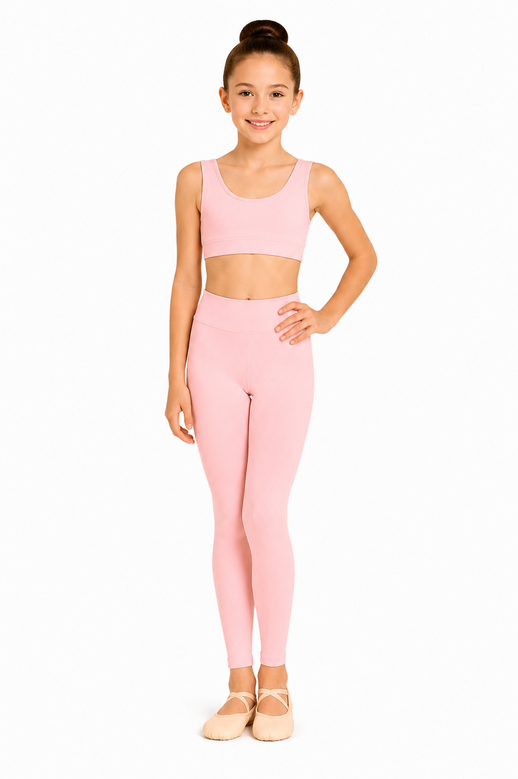 LEGGINS DANZA LYCRA ROSA BAMBINA