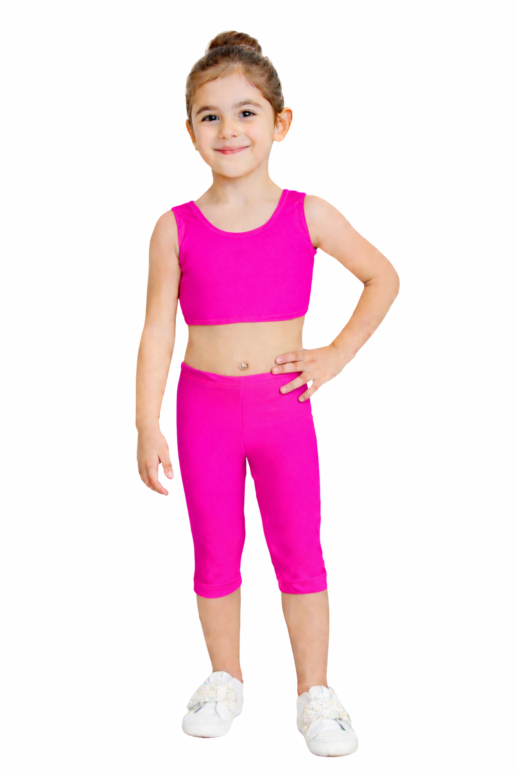 LEGGINS DANZA LYCRA TRE QUARTI FUCSIA BABY