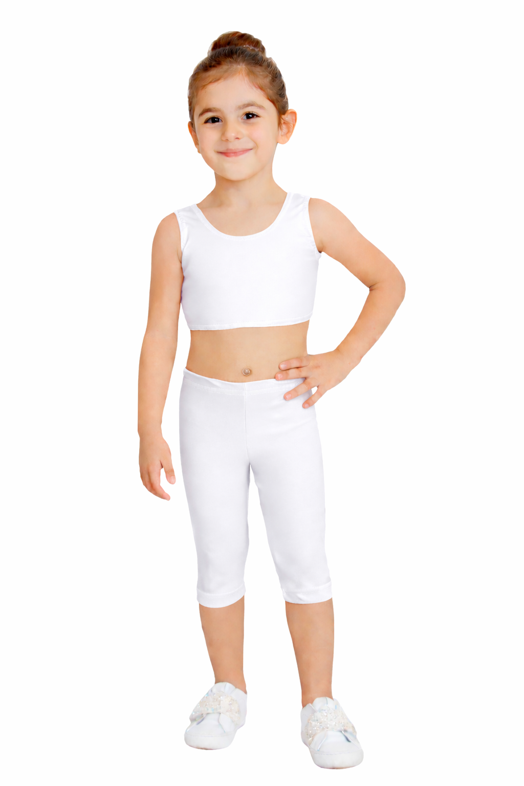 LEGGINS DANZA LYCRA TRE QUARTI BIANCO BABY