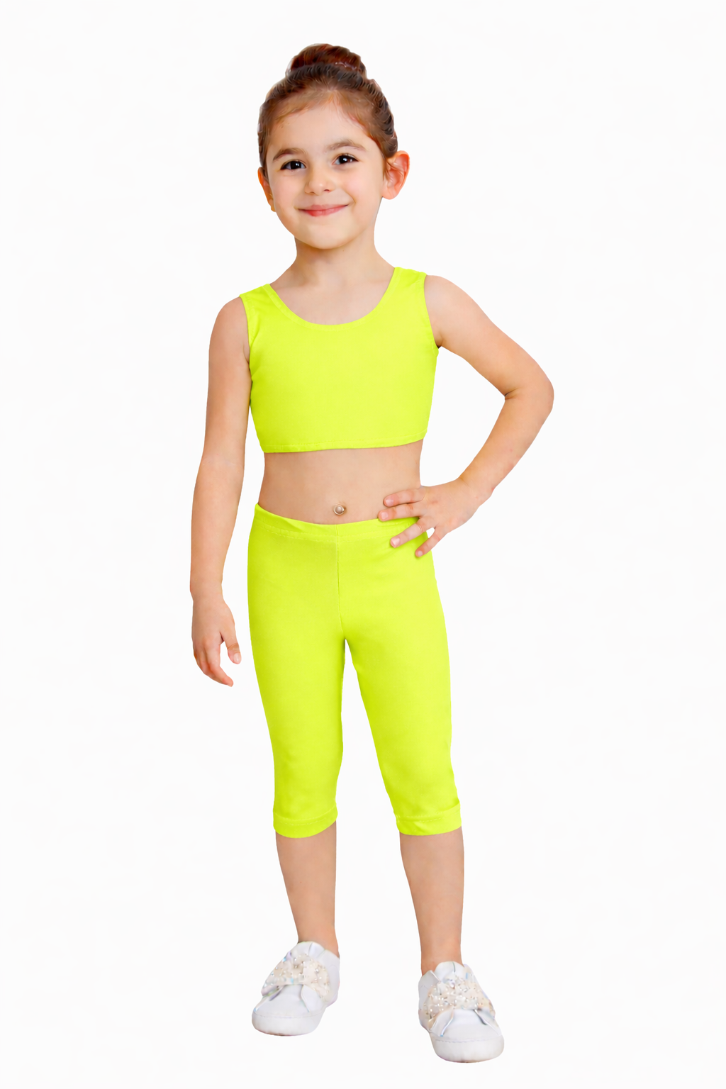 LEGGINS DANZA LYCRA TRE QUARTI VERDE BABY