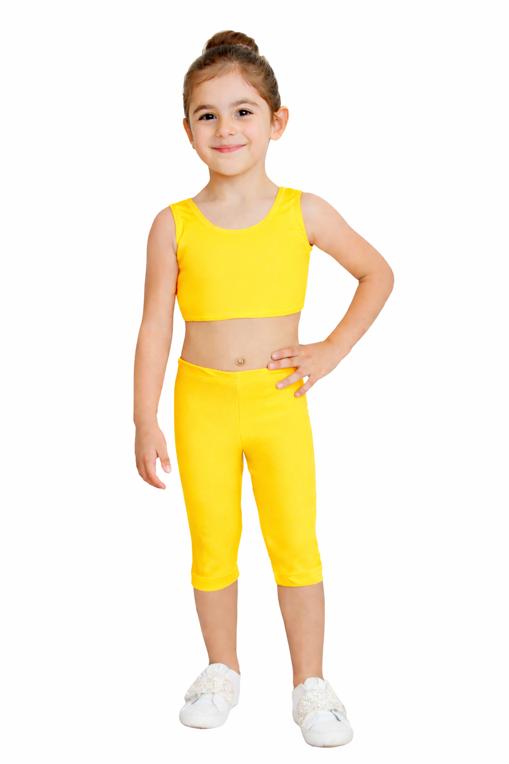 LEGGINS DANZA LYCRA TRE QUARTI GIALLO BABY