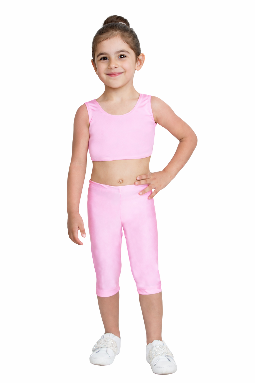 LEGGINS DANZA LYCRA TRE QUARTI ROSA BABY