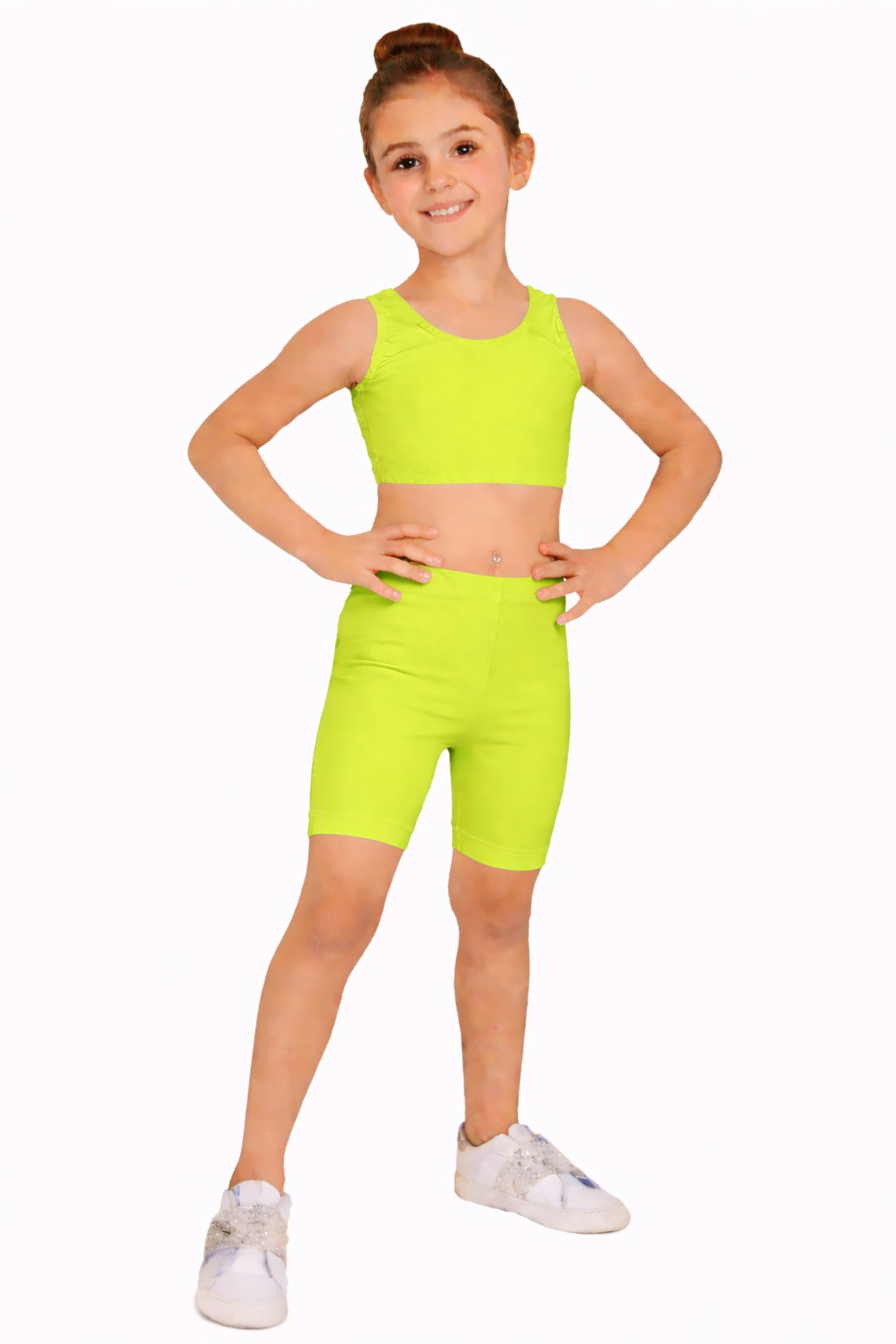 PANTALONCINO DANZA LYCRA VERDE MELA BABY