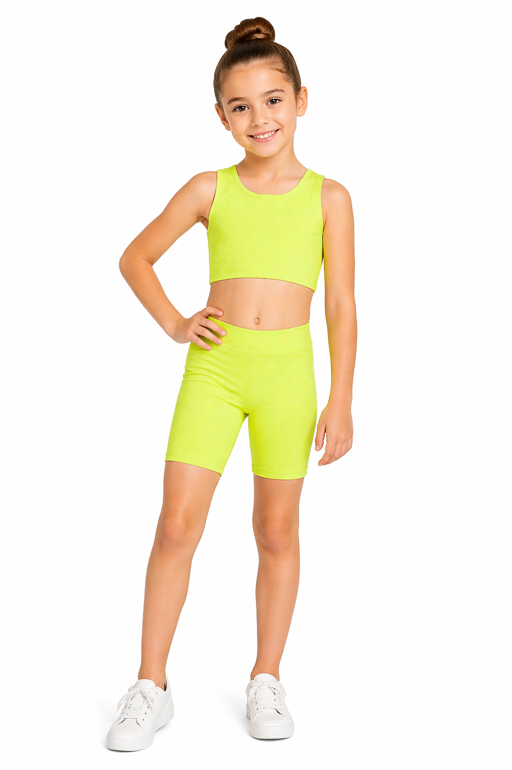PANTALONCINO DANZA LYCRA VERDE MELA BAMBINA