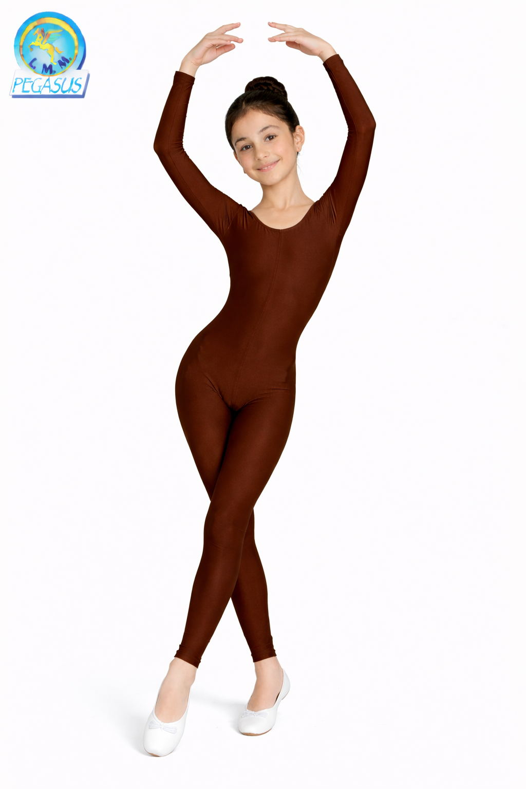 TUTA IN LYCRA MARRONE BAMBINA