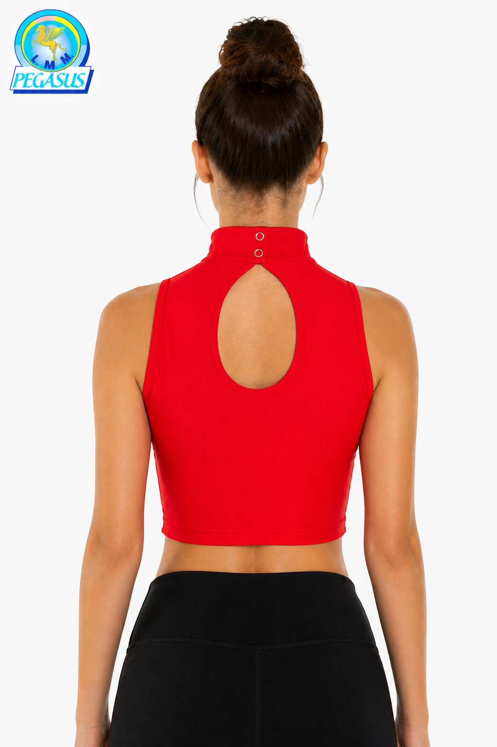 TOP LYCRA SCOLLO AMERICANO ROSSO DANZA DONNA