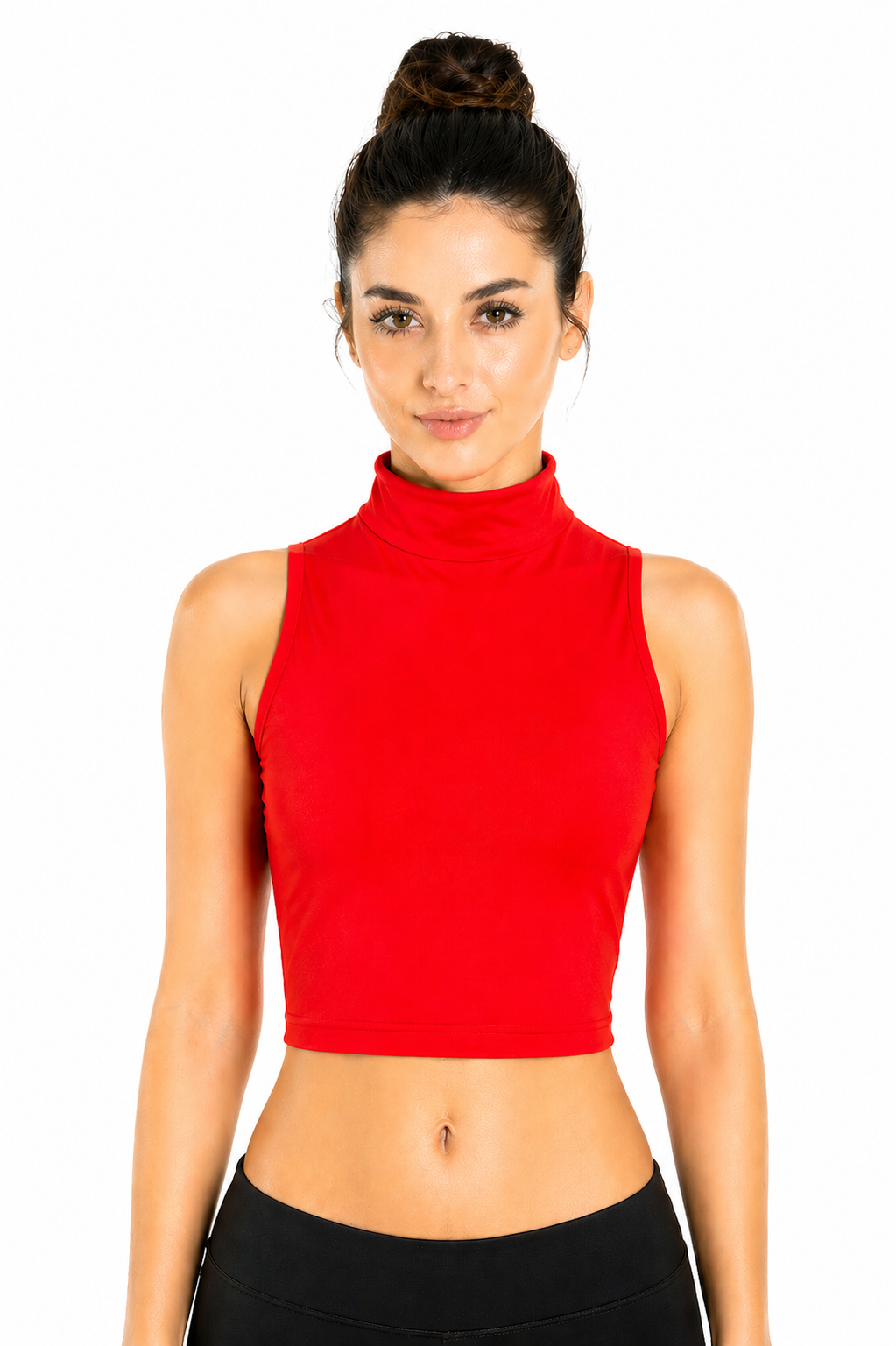 TOP LYCRA SCOLLO AMERICANO ROSSO DANZA DONNA