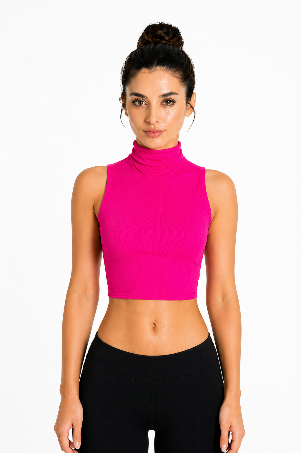 TOP LYCRA SCOLLO AMERICANO FUCSIA DANZA DONNA