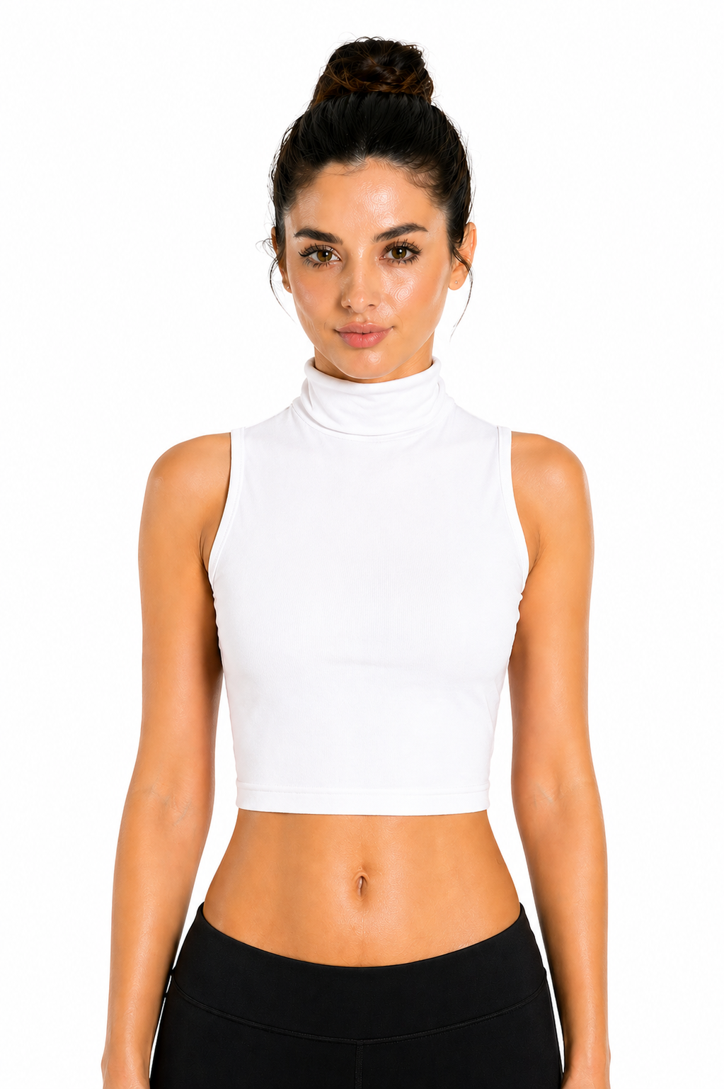 TOP LYCRA SCOLLO AMERICANO BIANCO DANZA DONNA