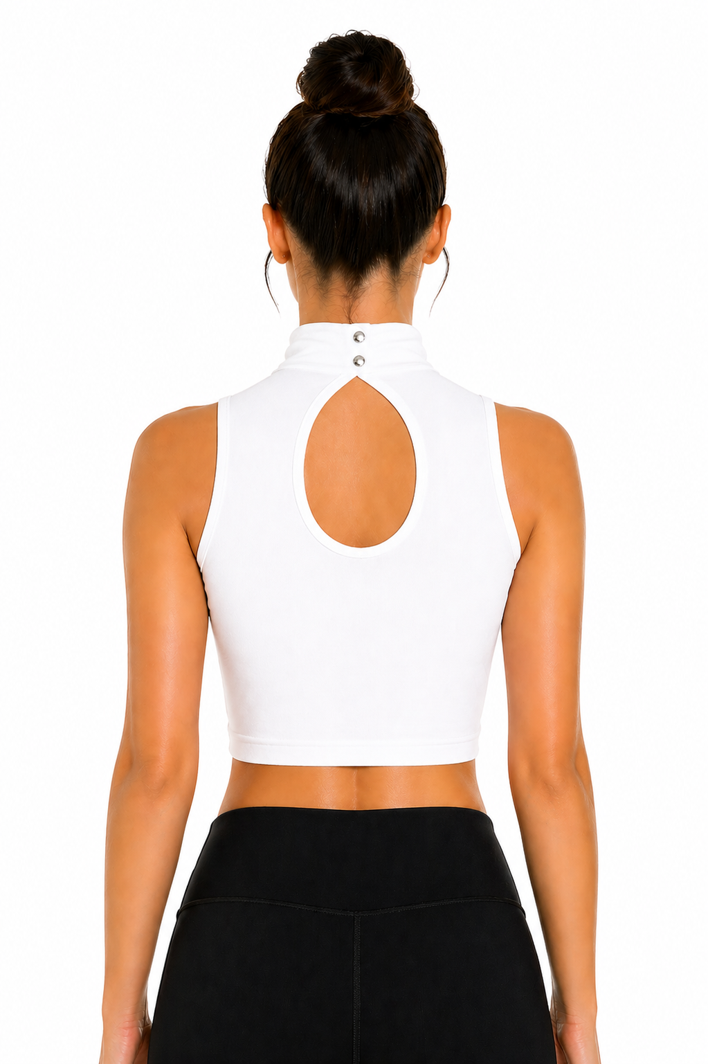 TOP LYCRA SCOLLO AMERICANO BIANCO DANZA DONNA