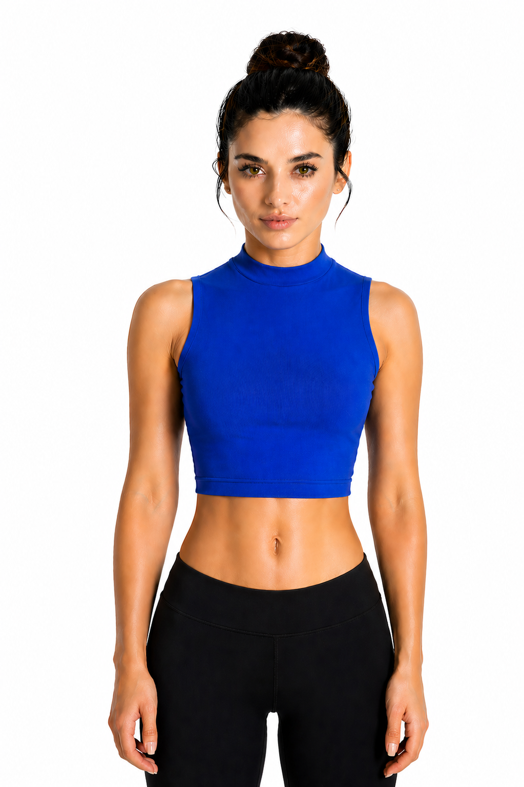 TOP LYCRA SCOLLO AMERICANO BLU DANZA DONNA