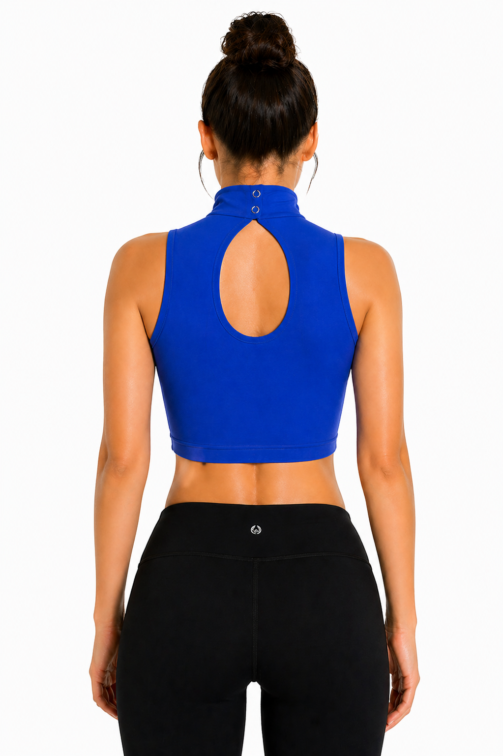 TOP LYCRA SCOLLO AMERICANO BLU DANZA DONNA