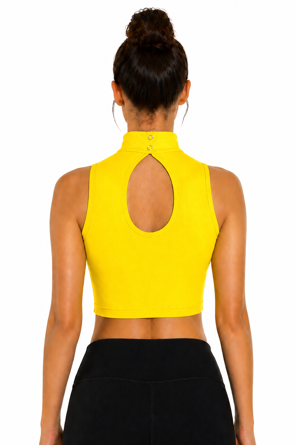 TOP LYCRA SCOLLO AMERICANO GIALLO DANZA DONNA