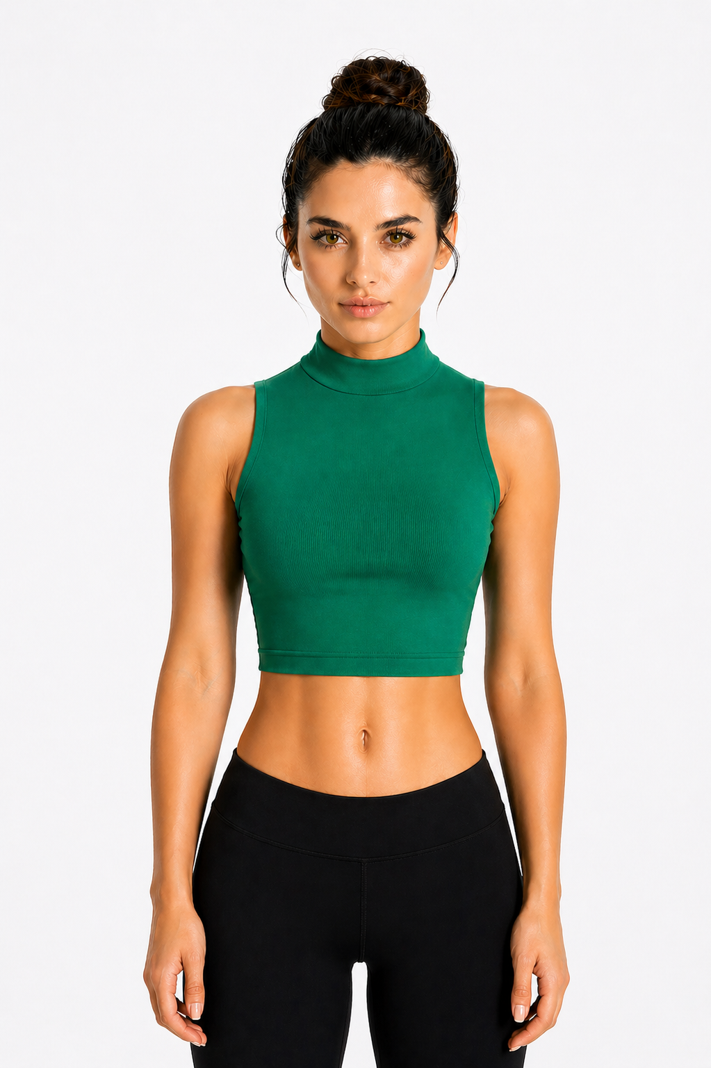 TOP LYCRA SCOLLO AMERICANO VERDE DANZA DONNA