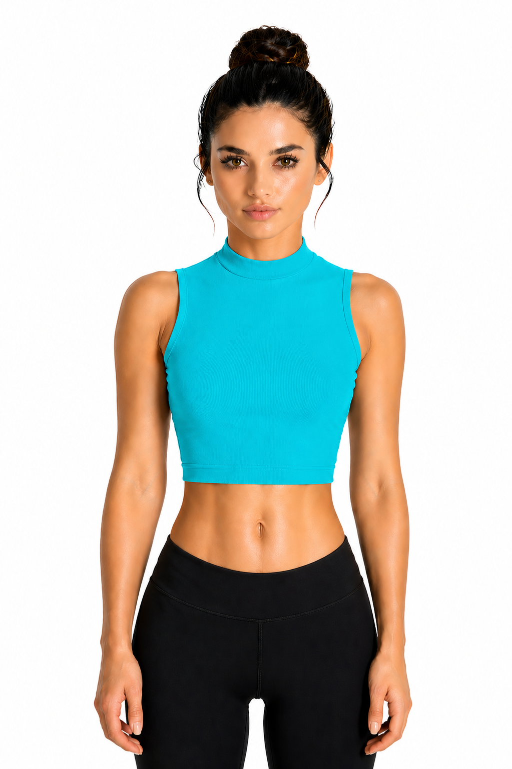 TOP LYCRA SCOLLO AMERICANO TURCHESE DANZA DONNA