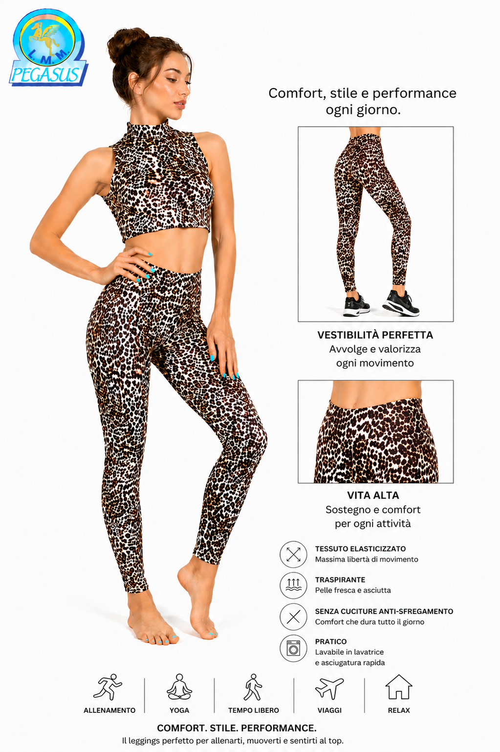 LEGGINGS ANIMALIER GHEPARDO DONNA