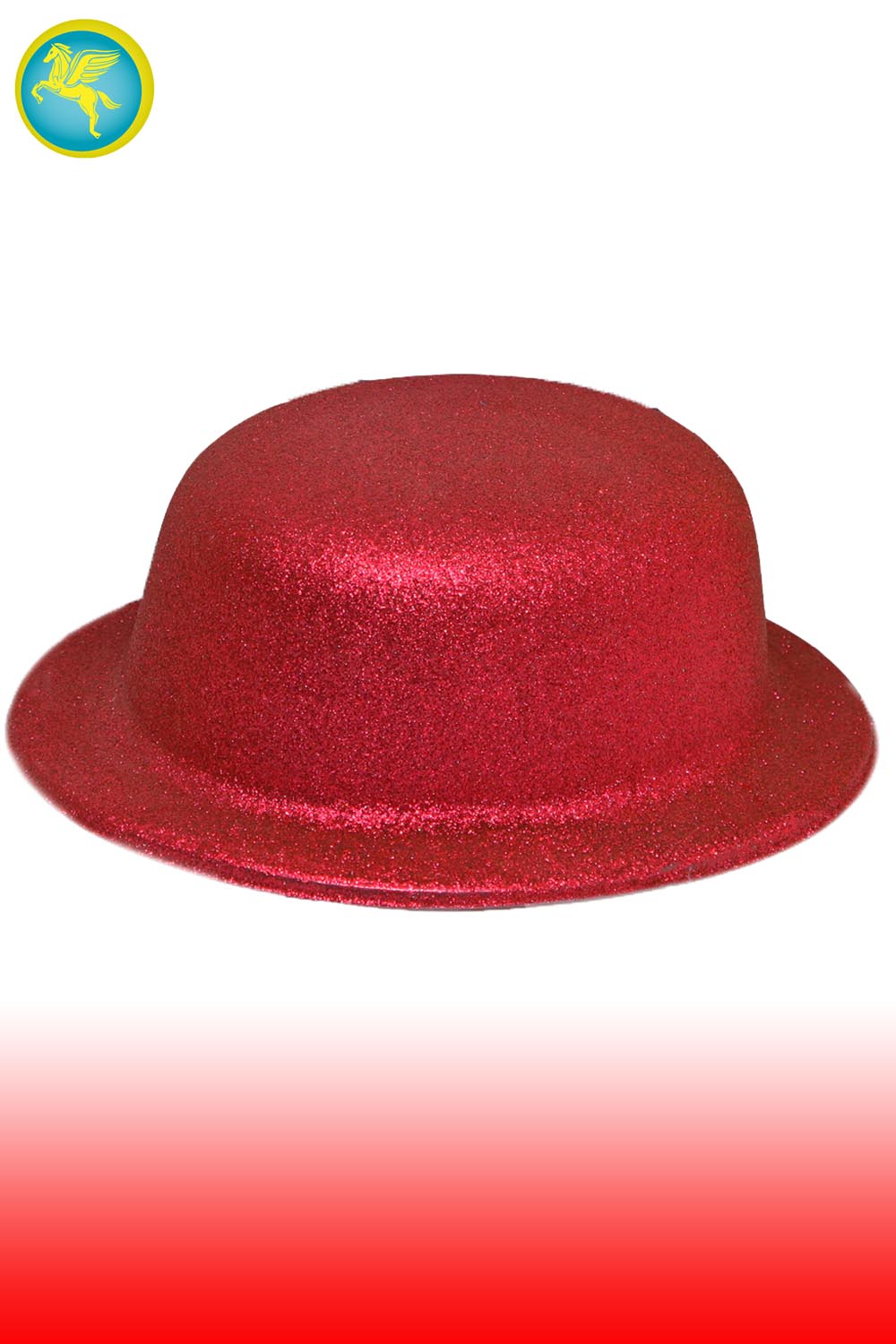 Cappello glitter bombetta rosso