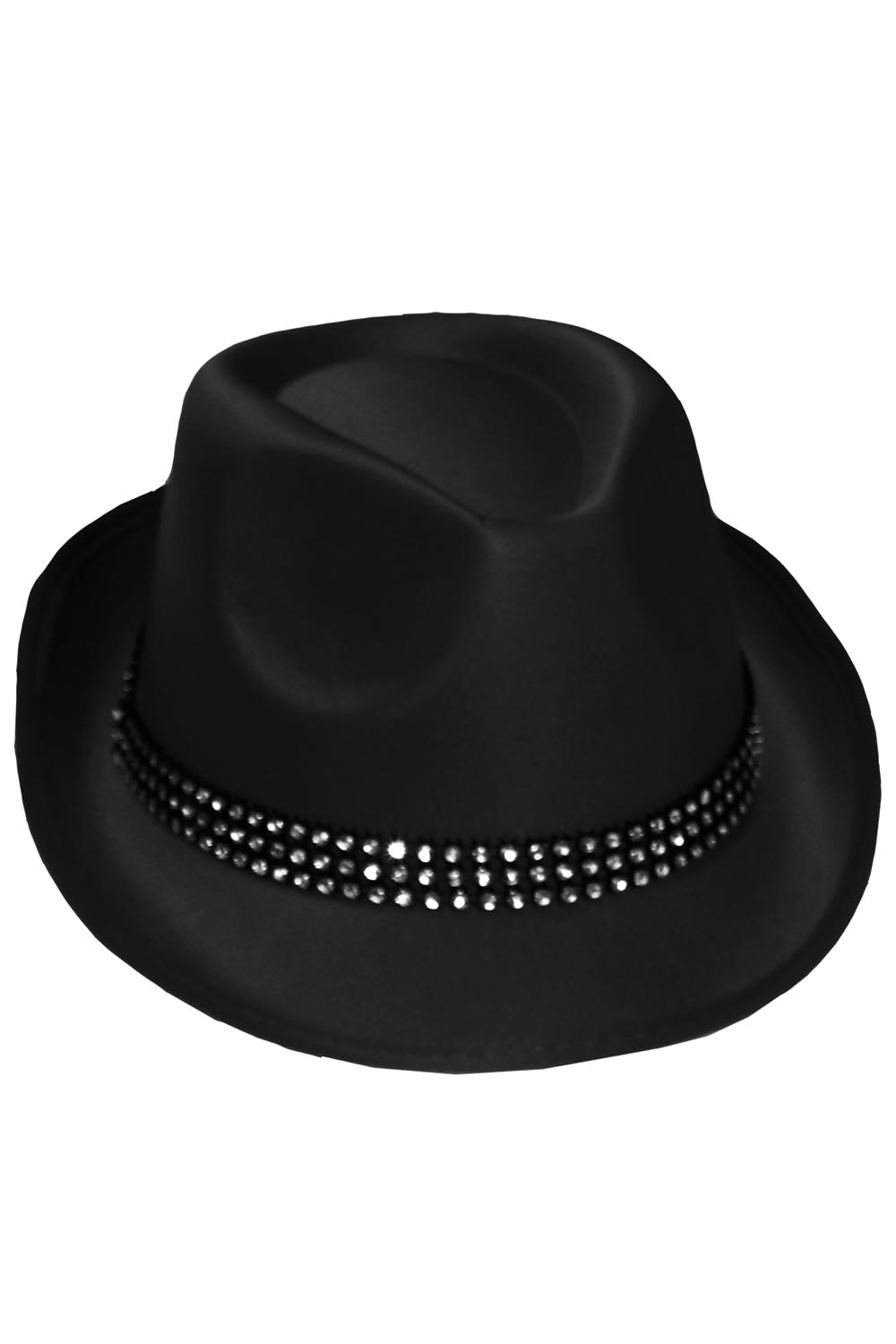 Cappello pop con brillantini nero