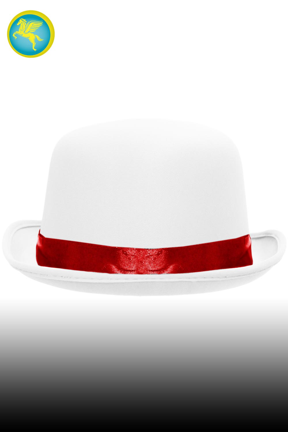 Cappello bombetta bianco/rosso