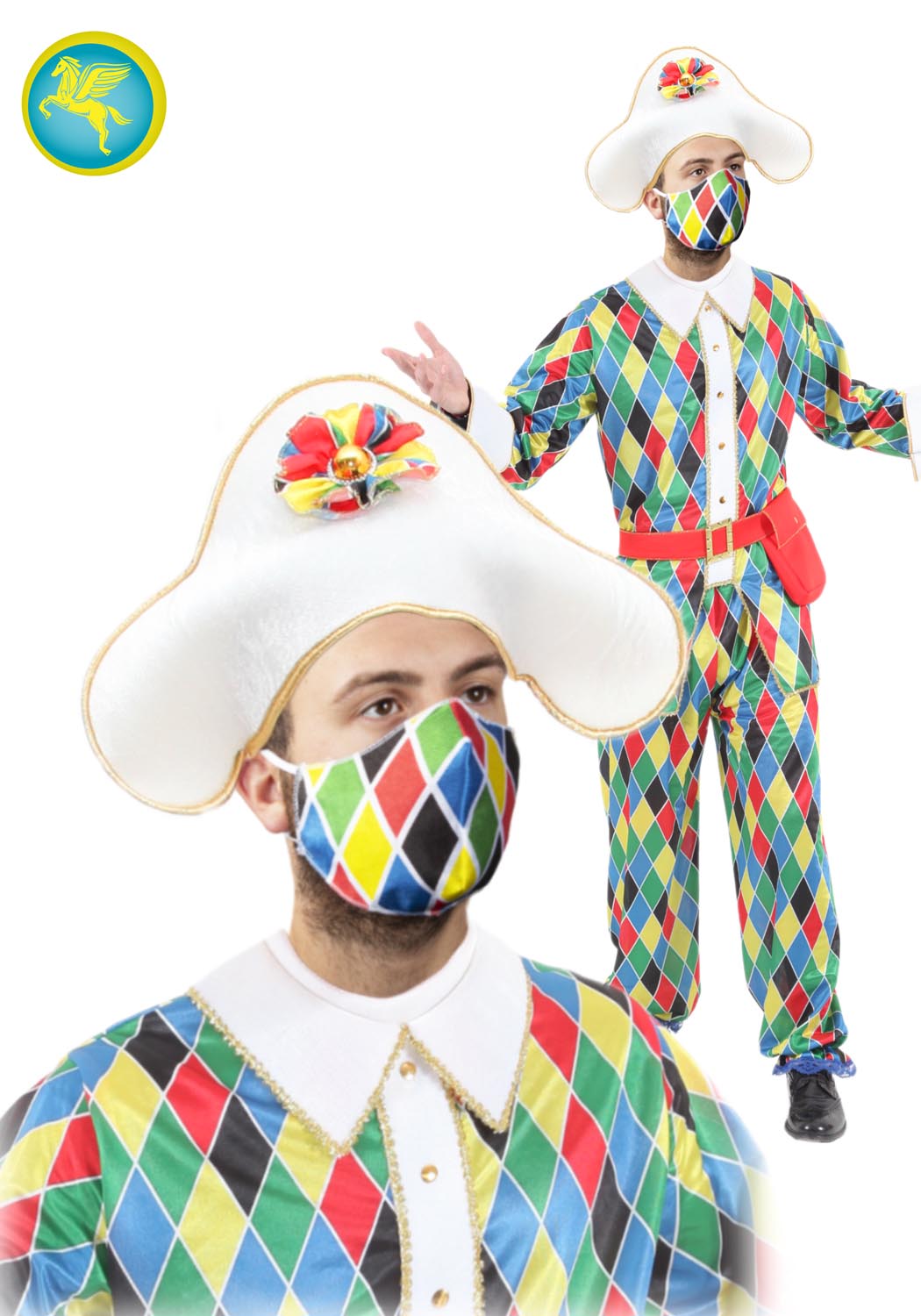 Mascherina Filtrante Lavabile Stampa Arlecchino