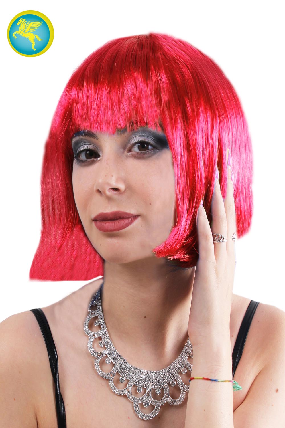 parrucca rosa rossa