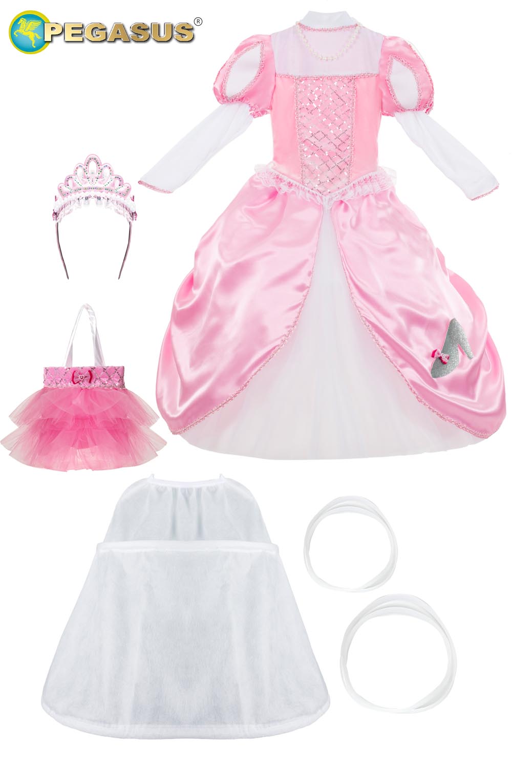 Nuovo vestito tutù blu scintillante ispirato a Cenerentola, decorato con farfalle Swarovski, abito da ballo da principessa, costume da concorso per feste di compleanno - Italia
