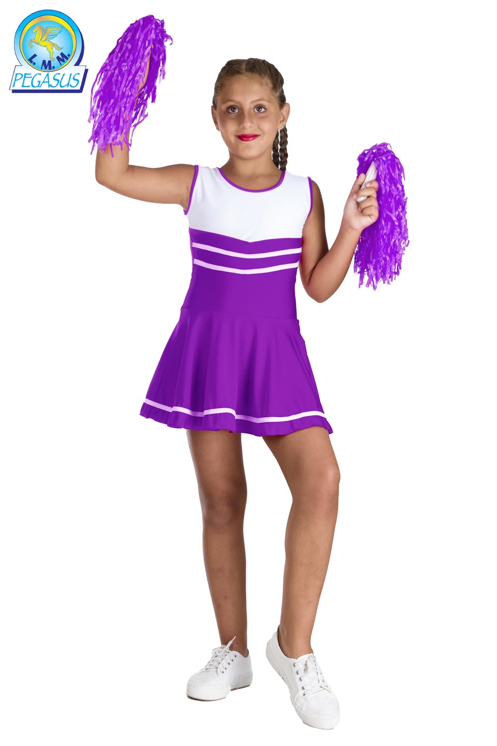 Costume da Cheerleader viola bambina