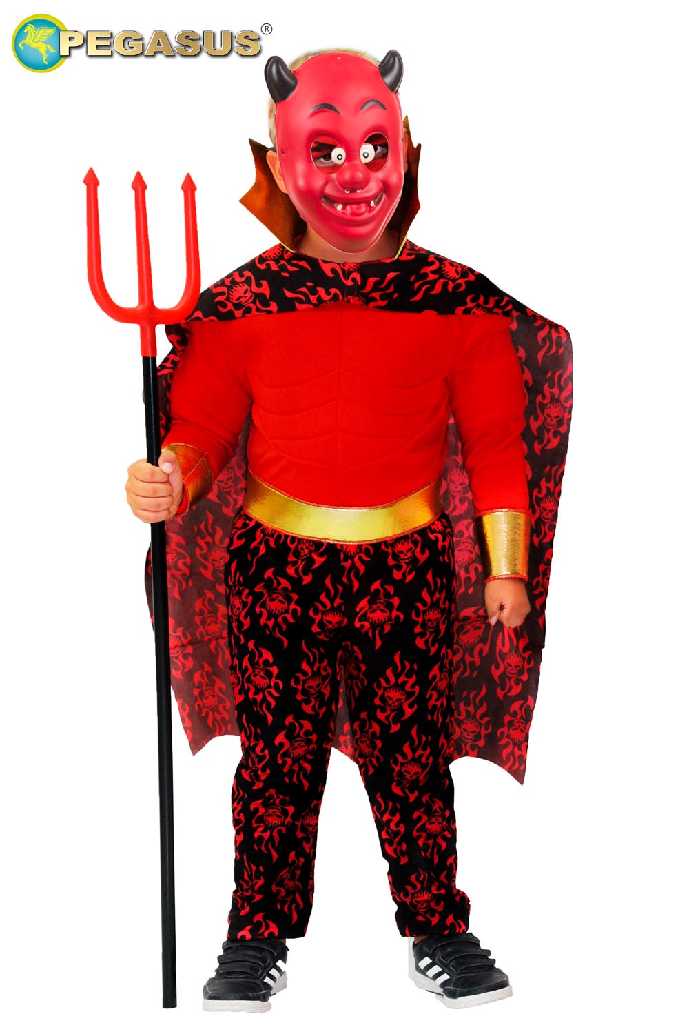 Costume da Diavolo bambino (con muscoli) di pegasus