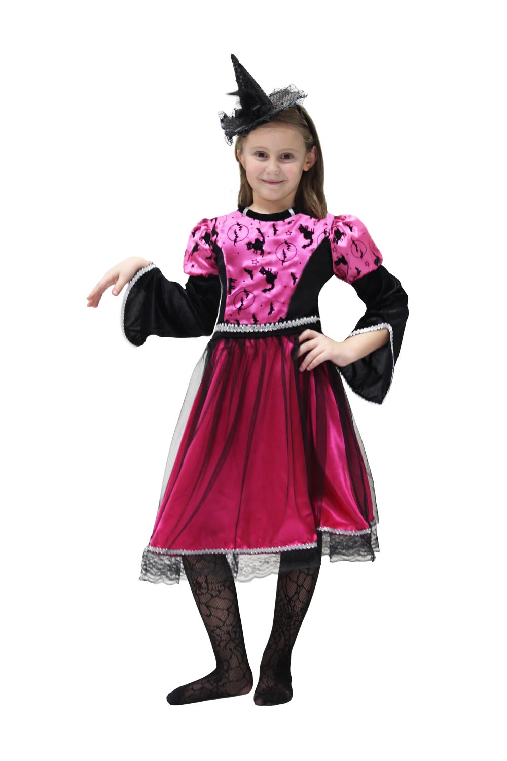 IKALI Costume da Strega delle Ragazze Strega Deluxe Fancy Dress Magic Gown Outfit Decorazioni per Bambini 
